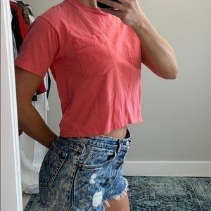 Vintage 1980s palmetto coral cropped tee